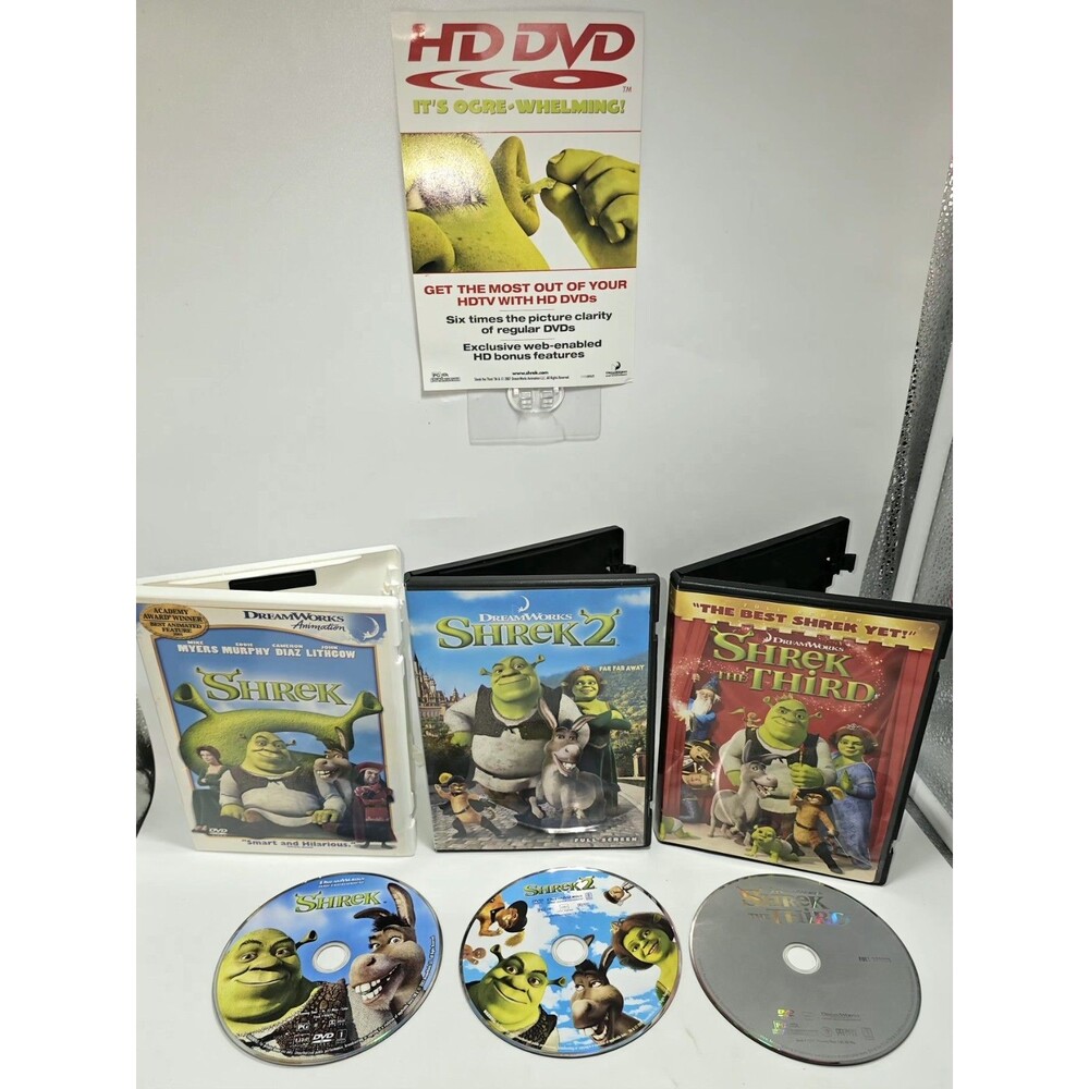 Shrek 1, 2, 3 + The Musical DVD Bundle - Tested & Free Shipping!